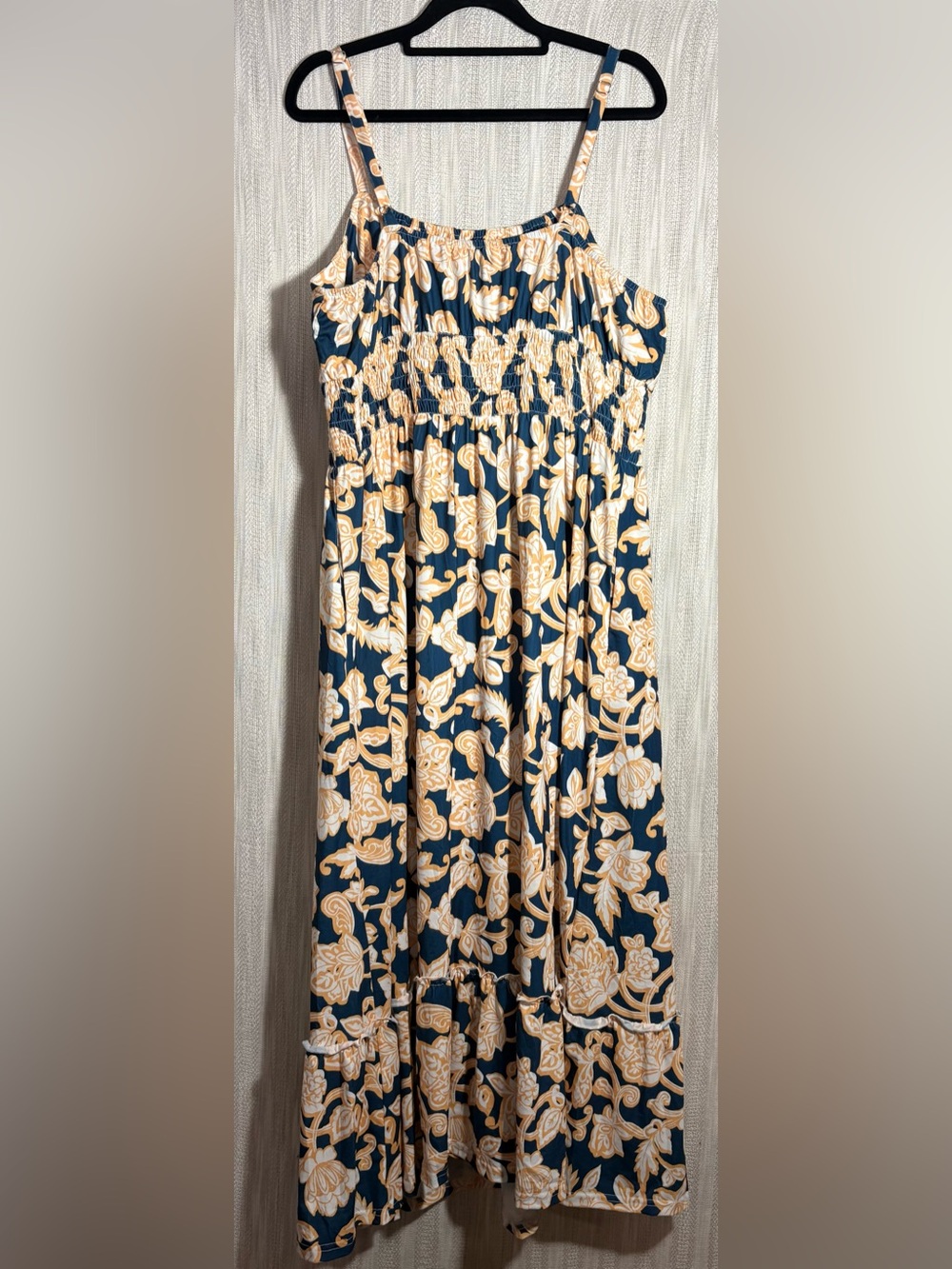 Grace Karin Navy and Cream Floral Maxi Sundress - Picture 2 of 6